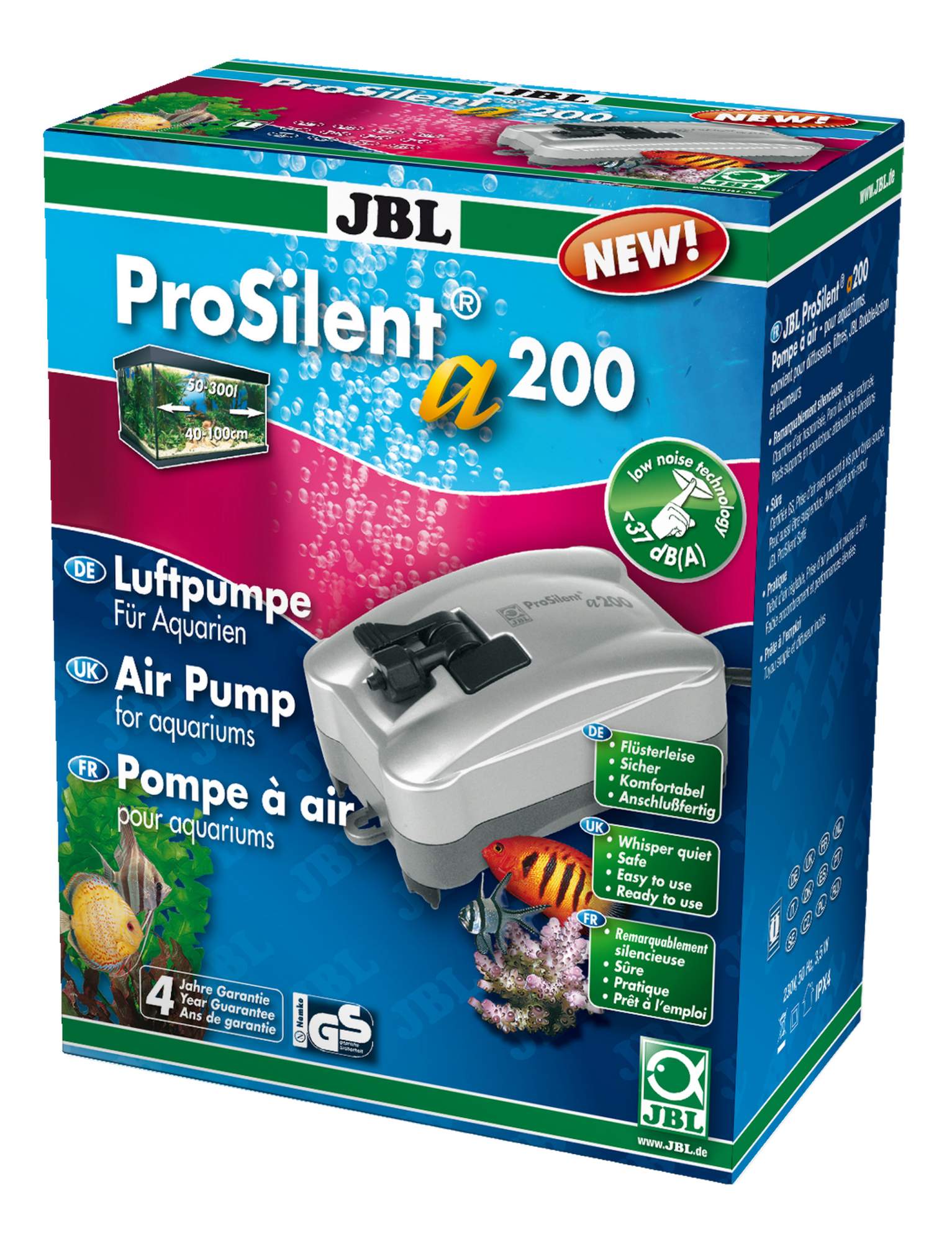 Компрессор для аквариума JBL ProSilent a200 одноканальный, 200 л/час