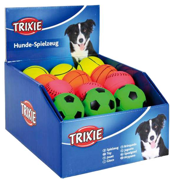 Апорт для собак TRIXIE Toy Balls, набор мячей, ворсо-резина, в ассортименте, 6 см, 24 шт