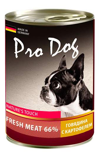 Консервы для собак Pro Dog, говядина, картофель, 400г