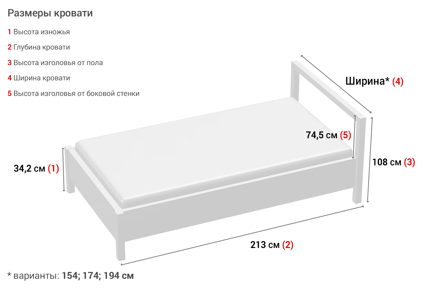 Кровать c подъёмным механизмом Hoff Дафна