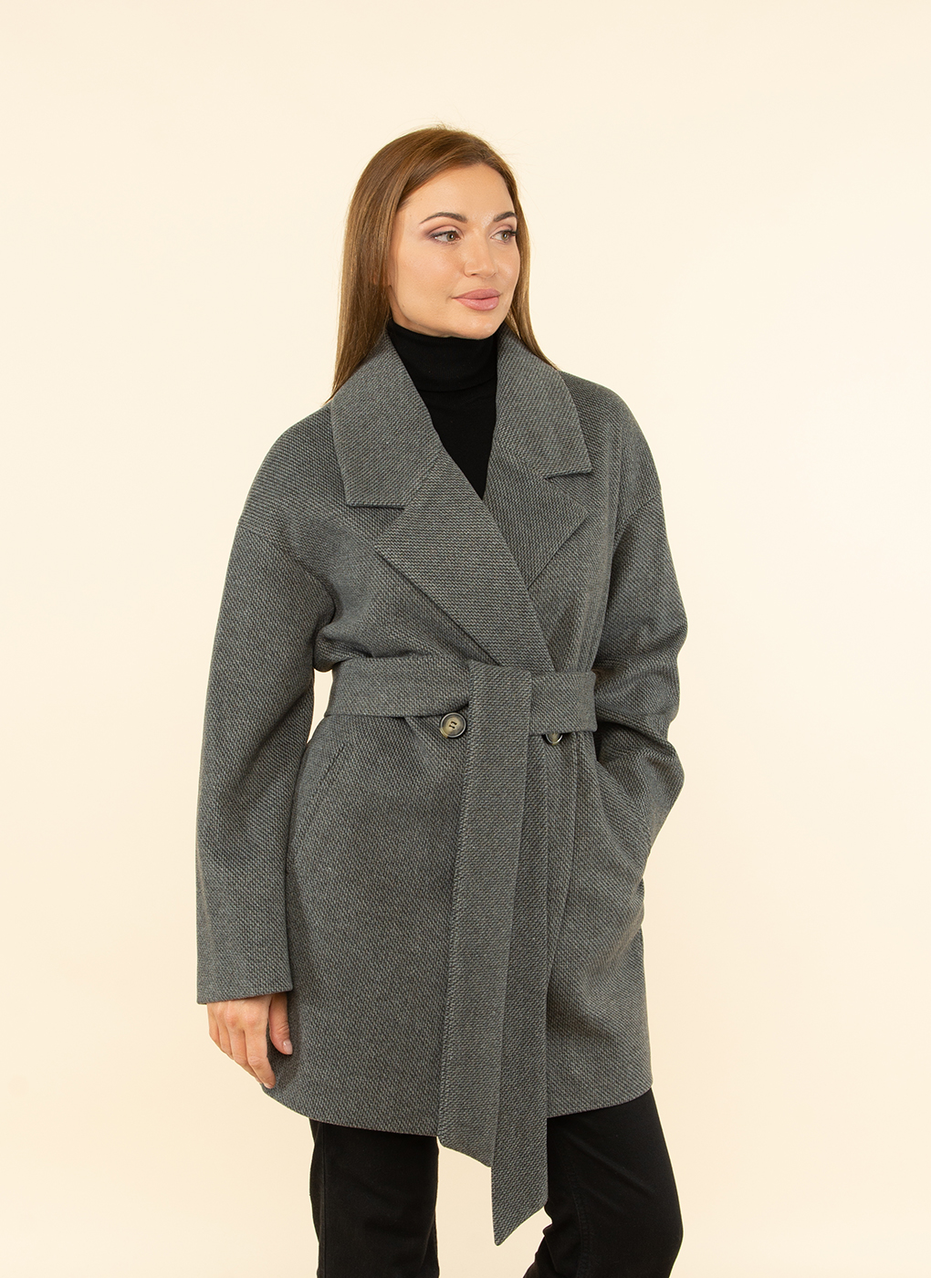 Пальто женское Каляев 46832 серое 42 RU