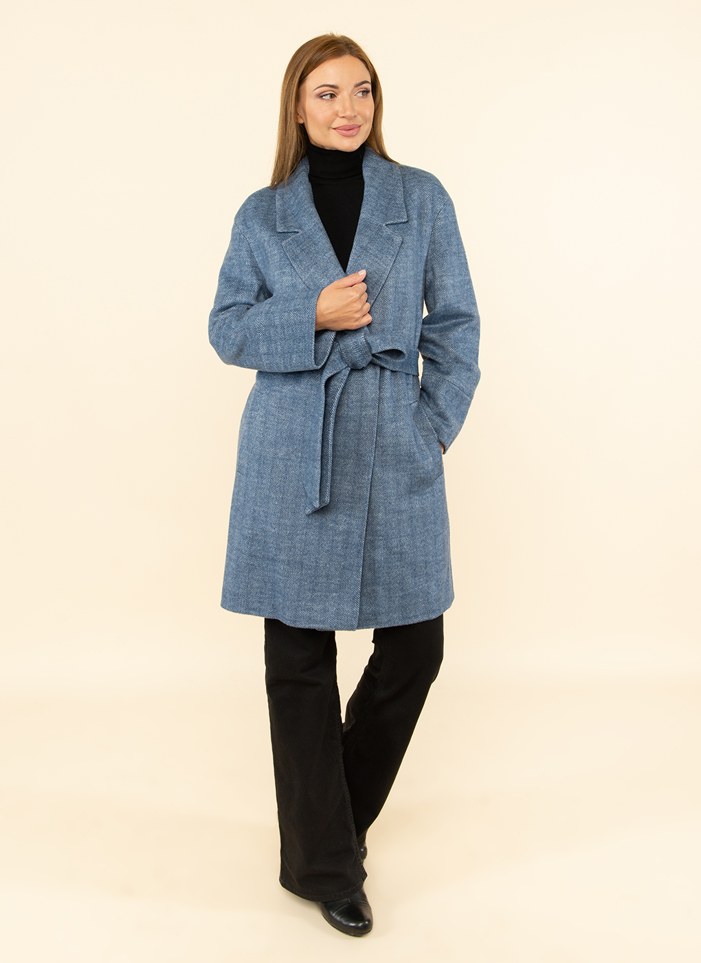Пальто женское Каляев 54079 синее 50 RU