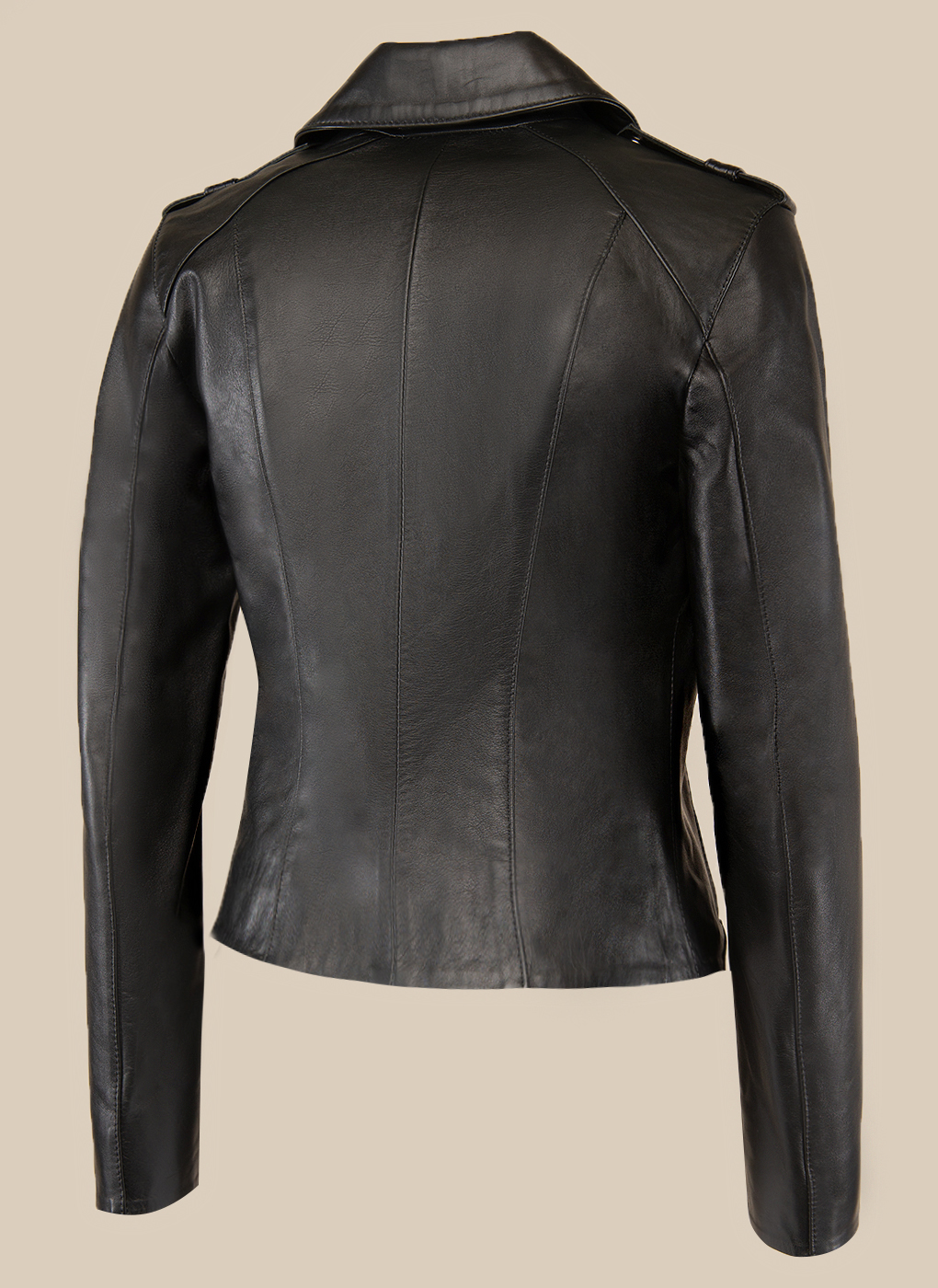 Кожаная куртка женская Каляев 47111 черная 48 RU