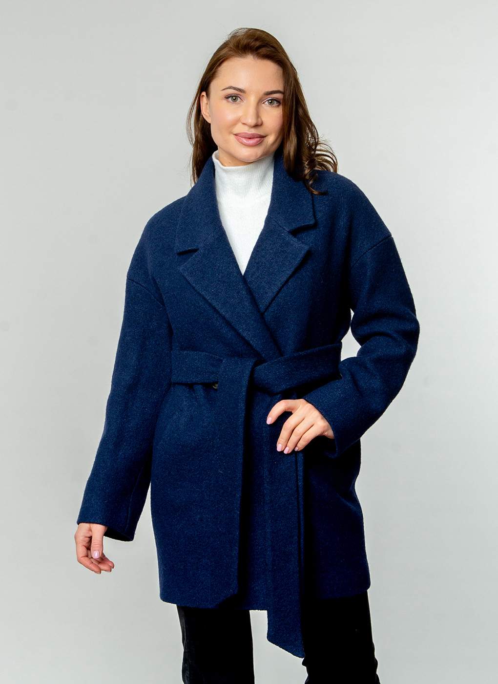 Пальто женское Каляев 46679 синее 42 RU