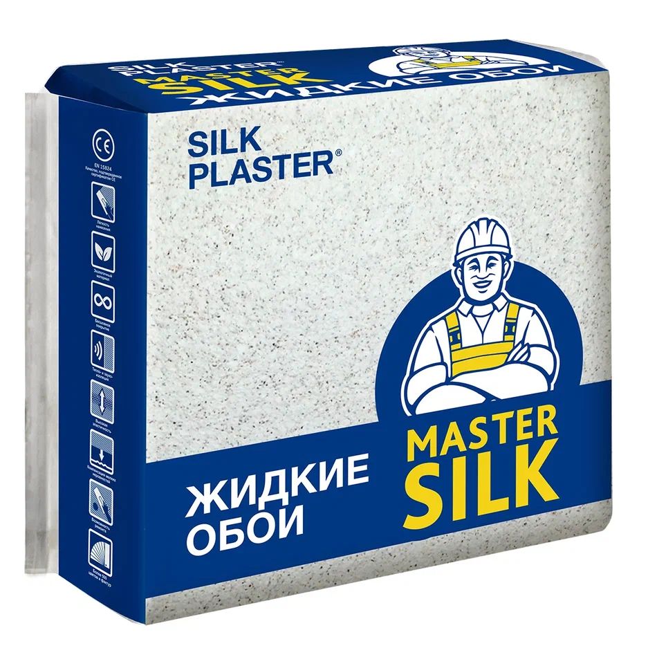Жидкие обои Silk Plaster МС 117 голубой - характеристики и описание на  Мегамаркет