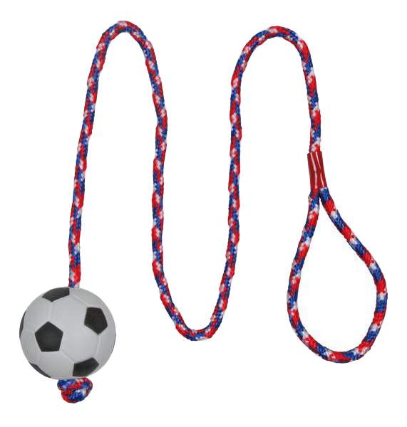 Грейфер для собак TRIXIE Мяч на веревке, белый, красный, синий, 5х100 см