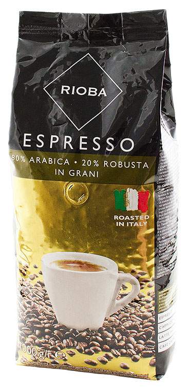 Кофе Rioba espresso натуральный жареный в зернах 1 кг - отзывы покупателей на маркетплейсе Мегамаркет | Артикул: 100023765540
