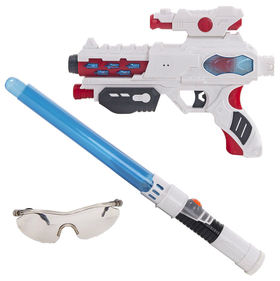 Набор Fun Red бластер, меч, очки со звуковыми и световыми эффектами