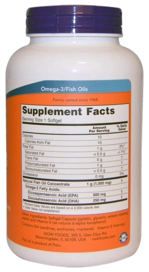 Omega-3 NOW Ultra 500 Epa/250 Dha капсулы 180 шт.
