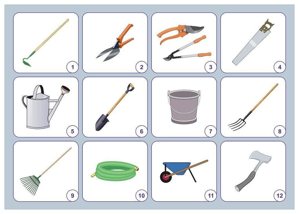 Садовый инвентарь картинки для детей с названиями