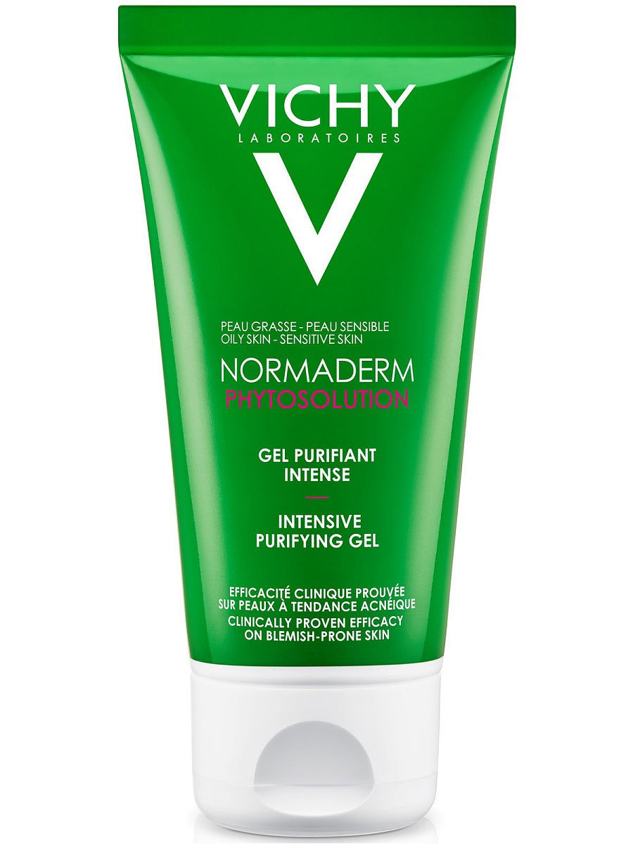 Vichy normaderm intensive purifying gel. Виши Нормадерм интенсив Purifying. Виши гель интенсив Пурифинг. Нормадерм набор против несовершенств. Vichy Normaderm phytosolution.