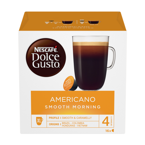 Кофе натуральный жареный молотый Nescafe Dolce Gusto американо Smooth Morning 16 капсул