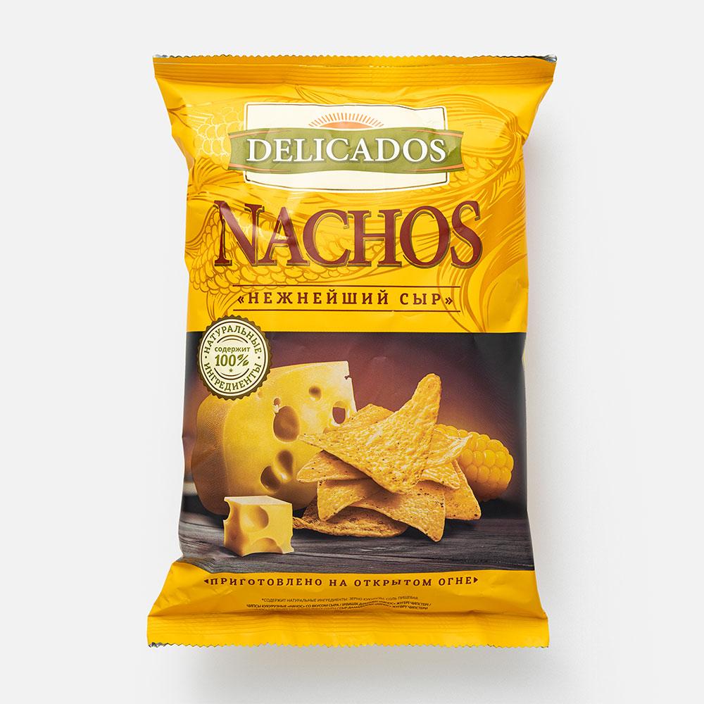 Купить чипсы кукурузные Delicados nachos с нежнейшим сыром 150 г, цены на Мегамаркет | Артикул: 100023472264