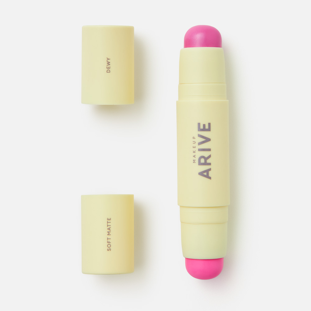 Купить румяна для лица Arive Makeup Duo Blush Stick Soft Matte & Dewy №04 Bubbly Pink 10,8 г, цены на Мегамаркет