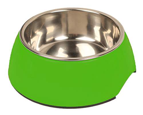 Одинарная миска для собак MAJOR, металл, зеленый, 0,235 л