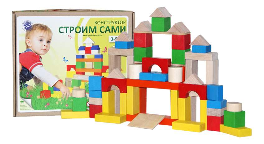 Конструктор деревянный Краснокамская игрушка Строим сами