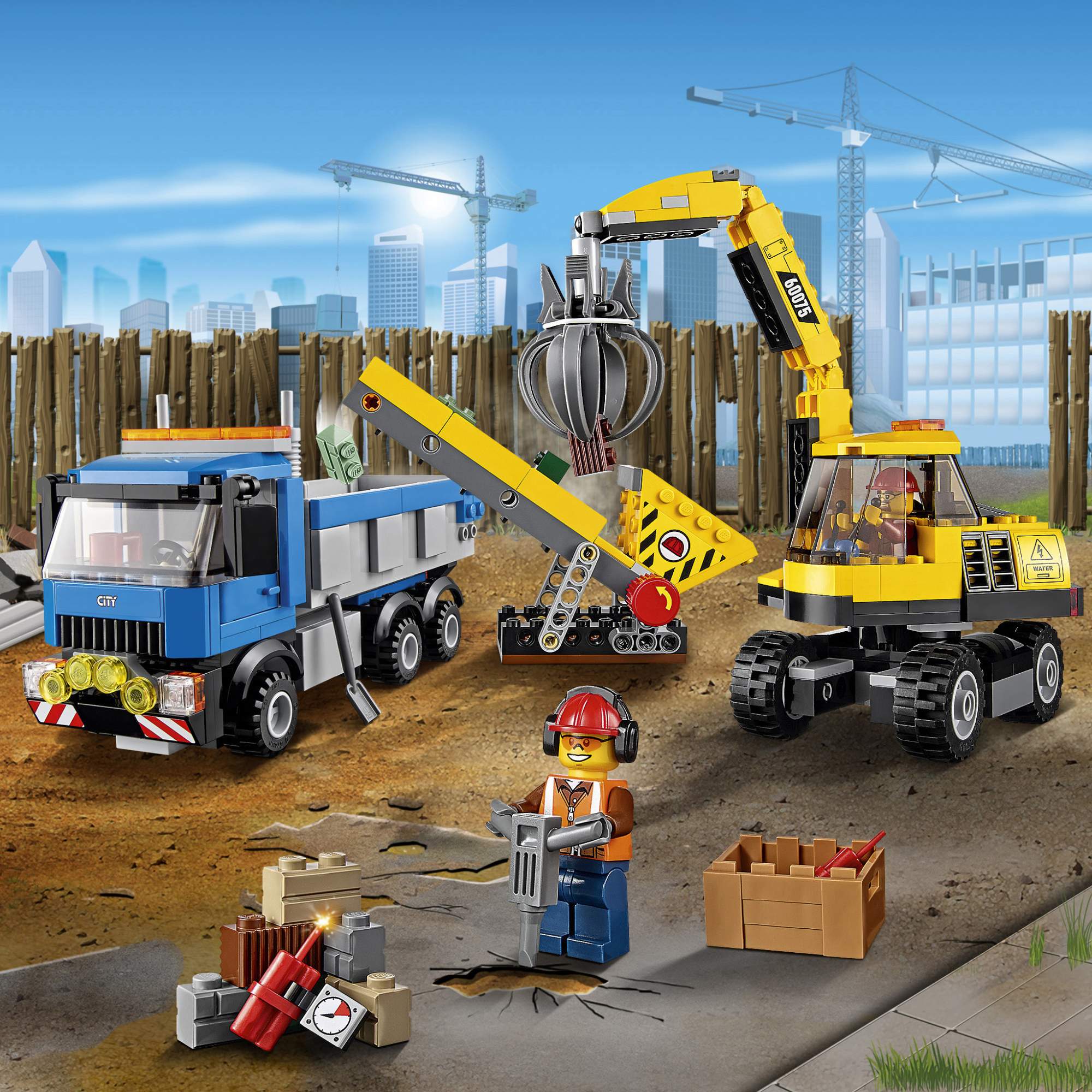 Lego city excavator and truck sale