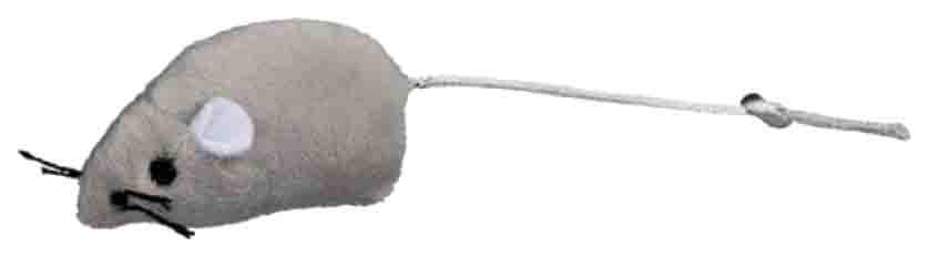 Мягкая игрушка для кошек TRIXIE Набор Мышь серая плюш, серый, 5 см
