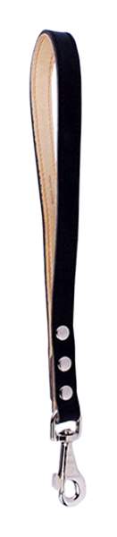 Поводок-водилка для собак Collar, кожаная, черная, 40 см x 20 мм