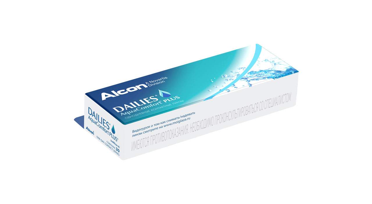 Контактные линзы ALCON Dailies AquaComfort Plus 30 линз -5,50