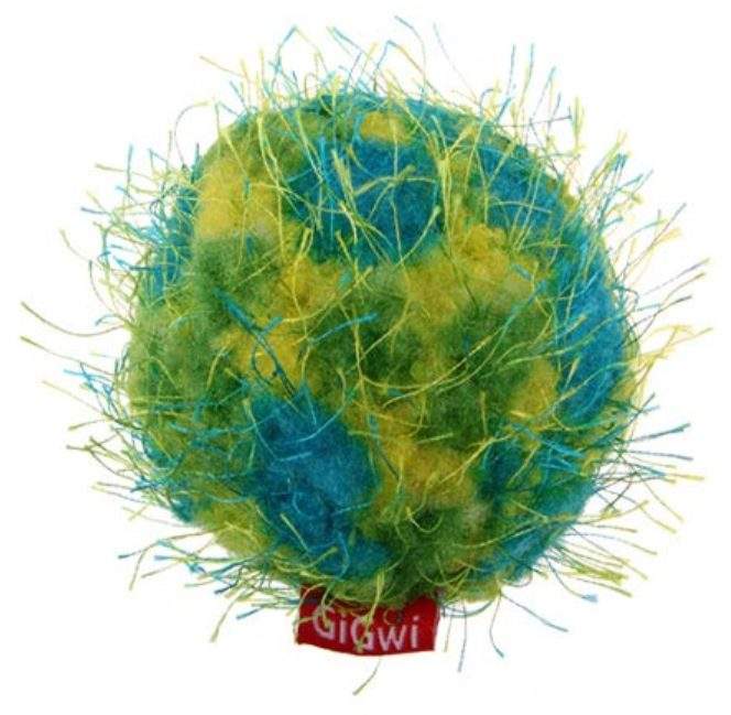 Игрушка-пищалка для собак GiGwi Мяч, зеленый, длина 7 см