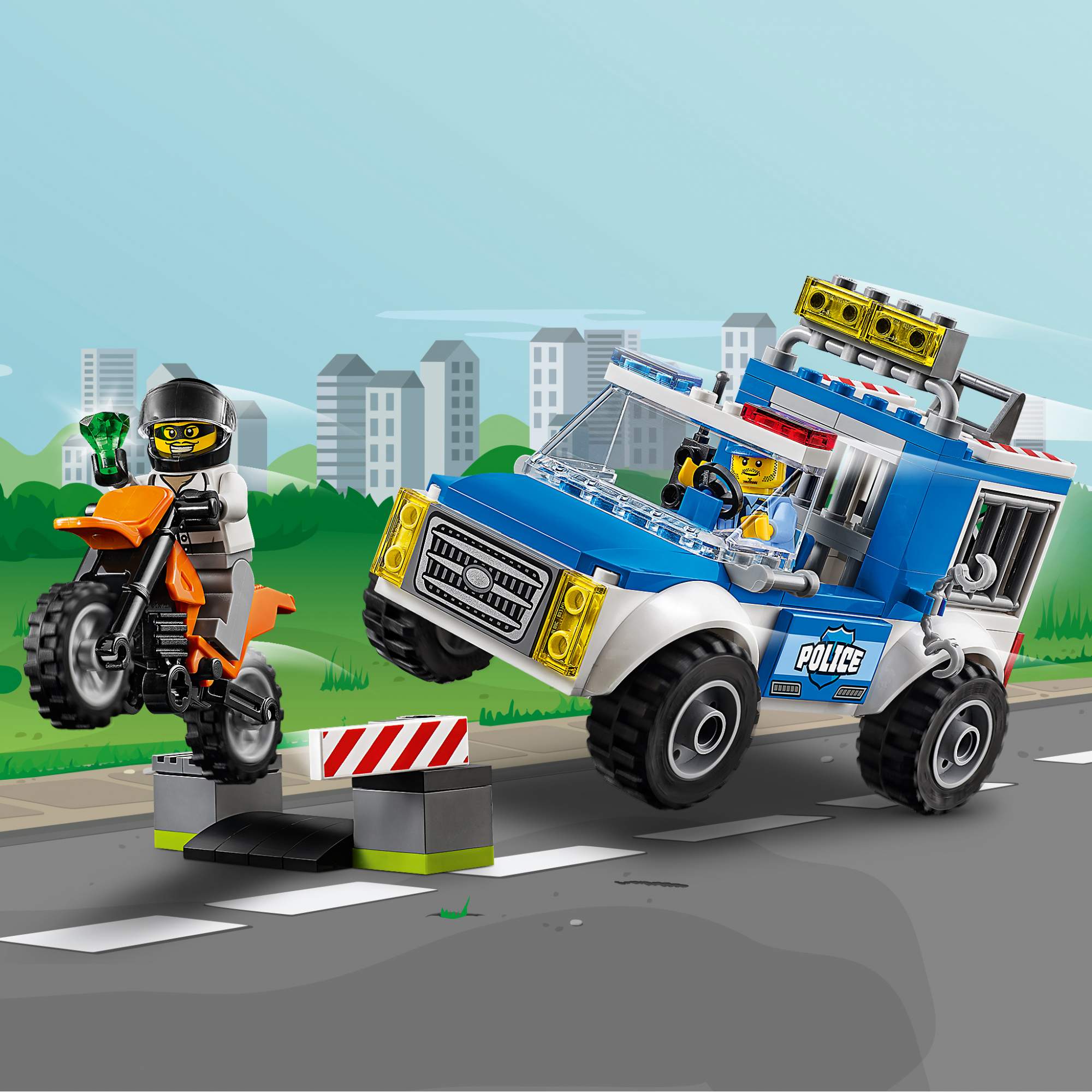 Lego junior police truck hot sale chase