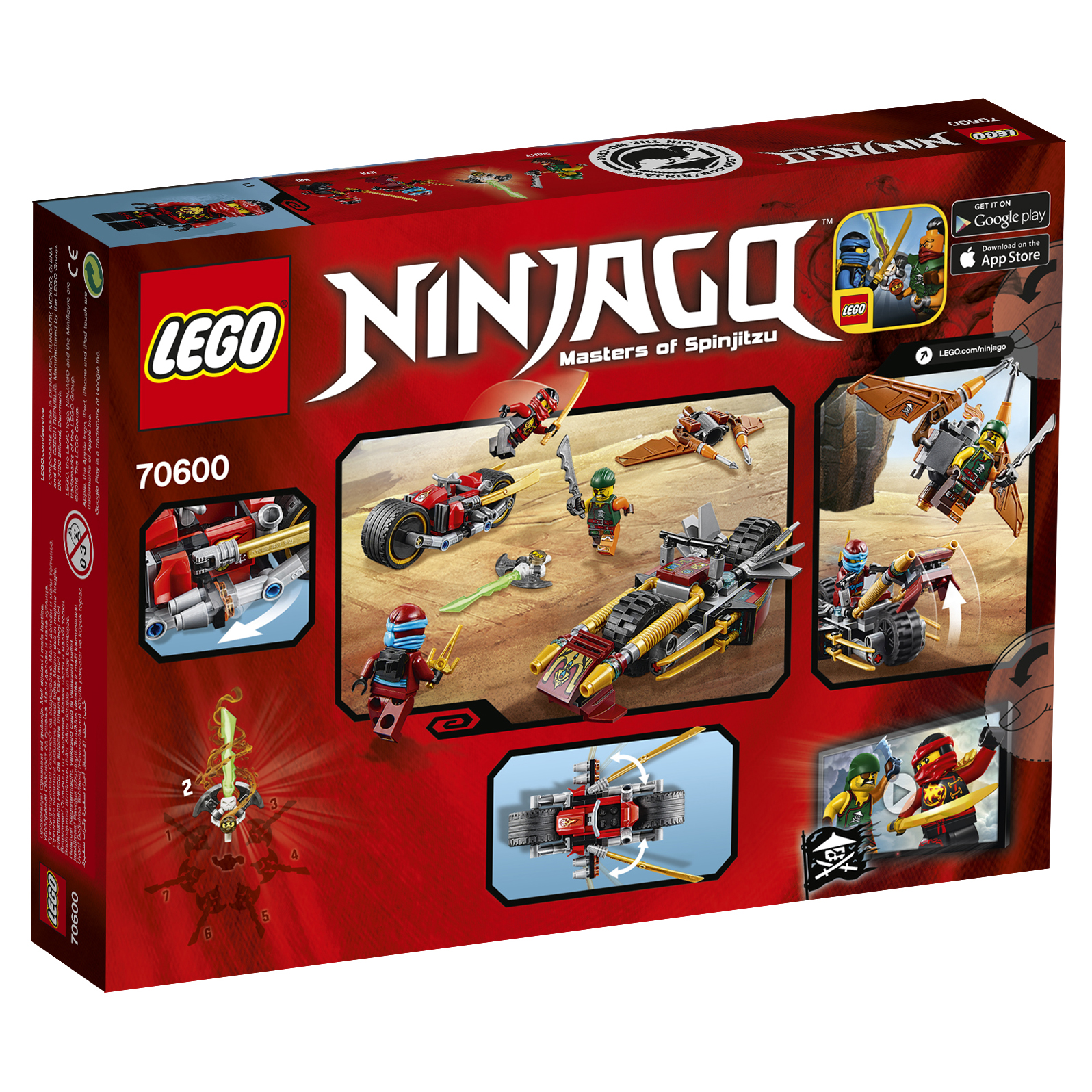 Конструктор LEGO Ninjago Погоня на мотоциклах (70600) – купить в Москве,  цены в интернет-магазинах на Мегамаркет