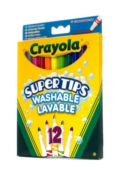 Crayola 12 тонких фломастеров супертипс ярких цветов №2