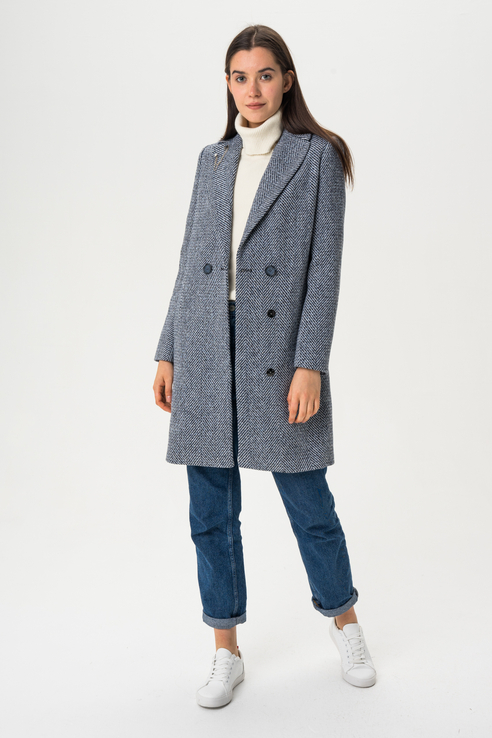 Пальто женское ElectraStyle 3-6061-307 синее 44 RU