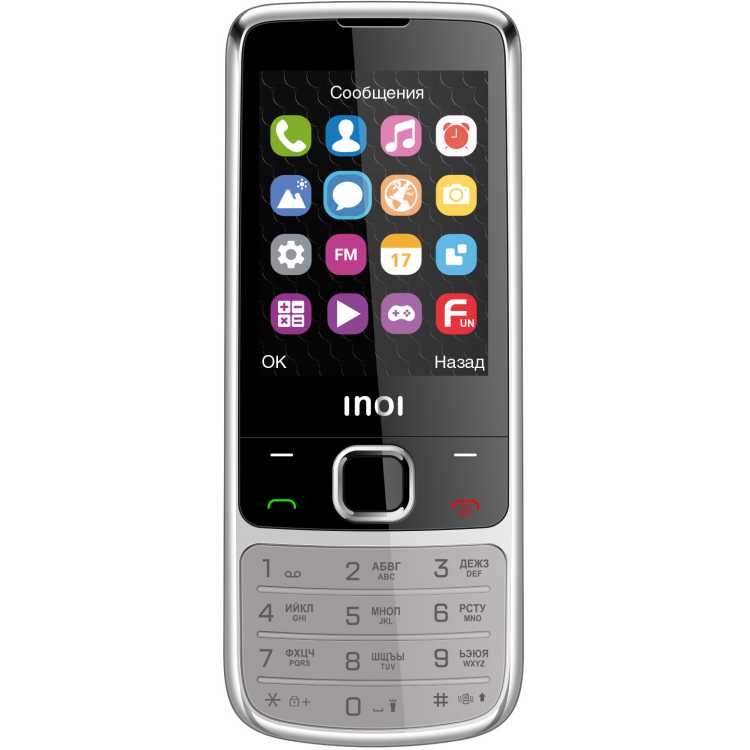 Мобильный телефон INOI 243 Silver, купить в Москве, цены в интернет-магазинах на Мегамаркет