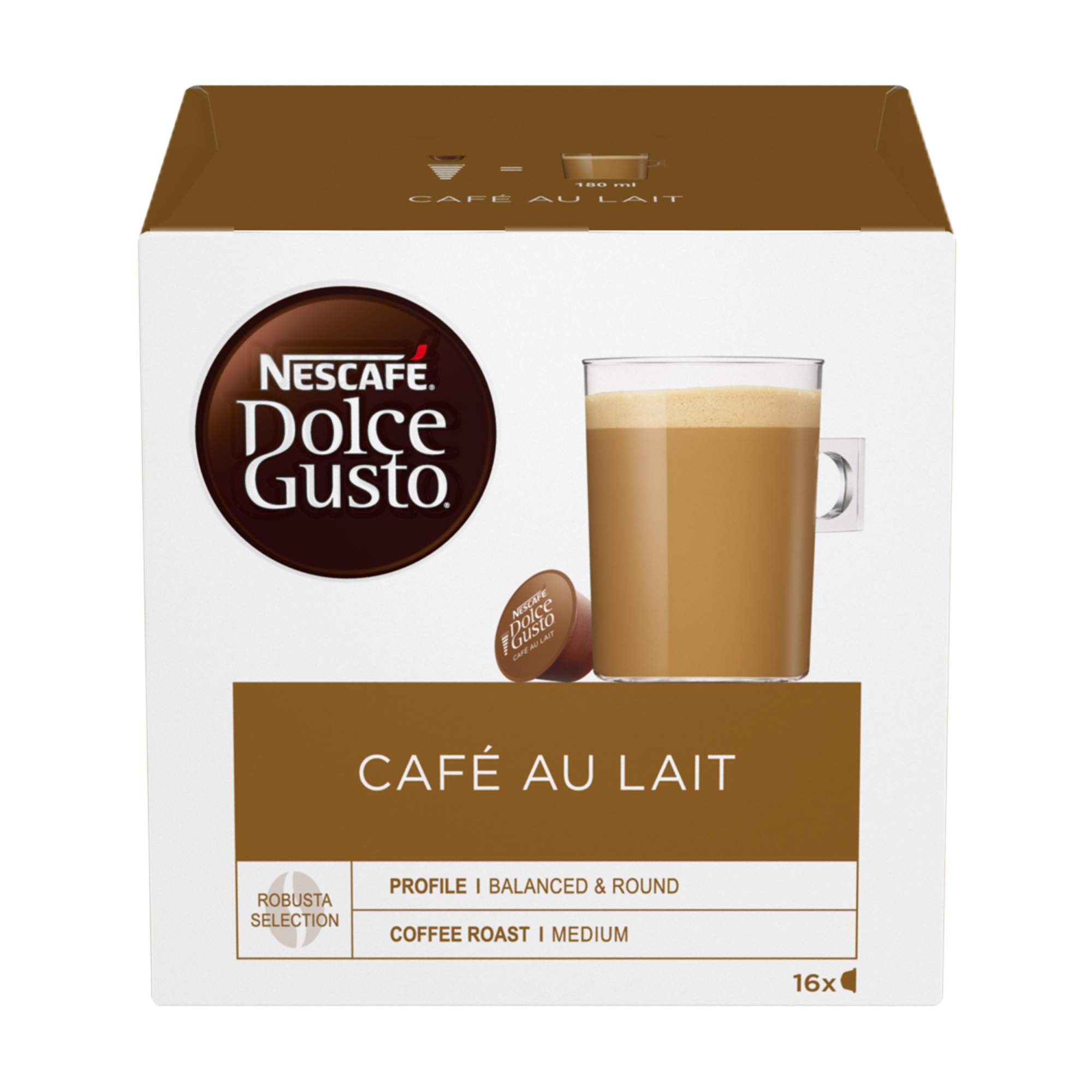 Кофе в капсулах Nescafe dolce gusto cafe au lait 16 капсул