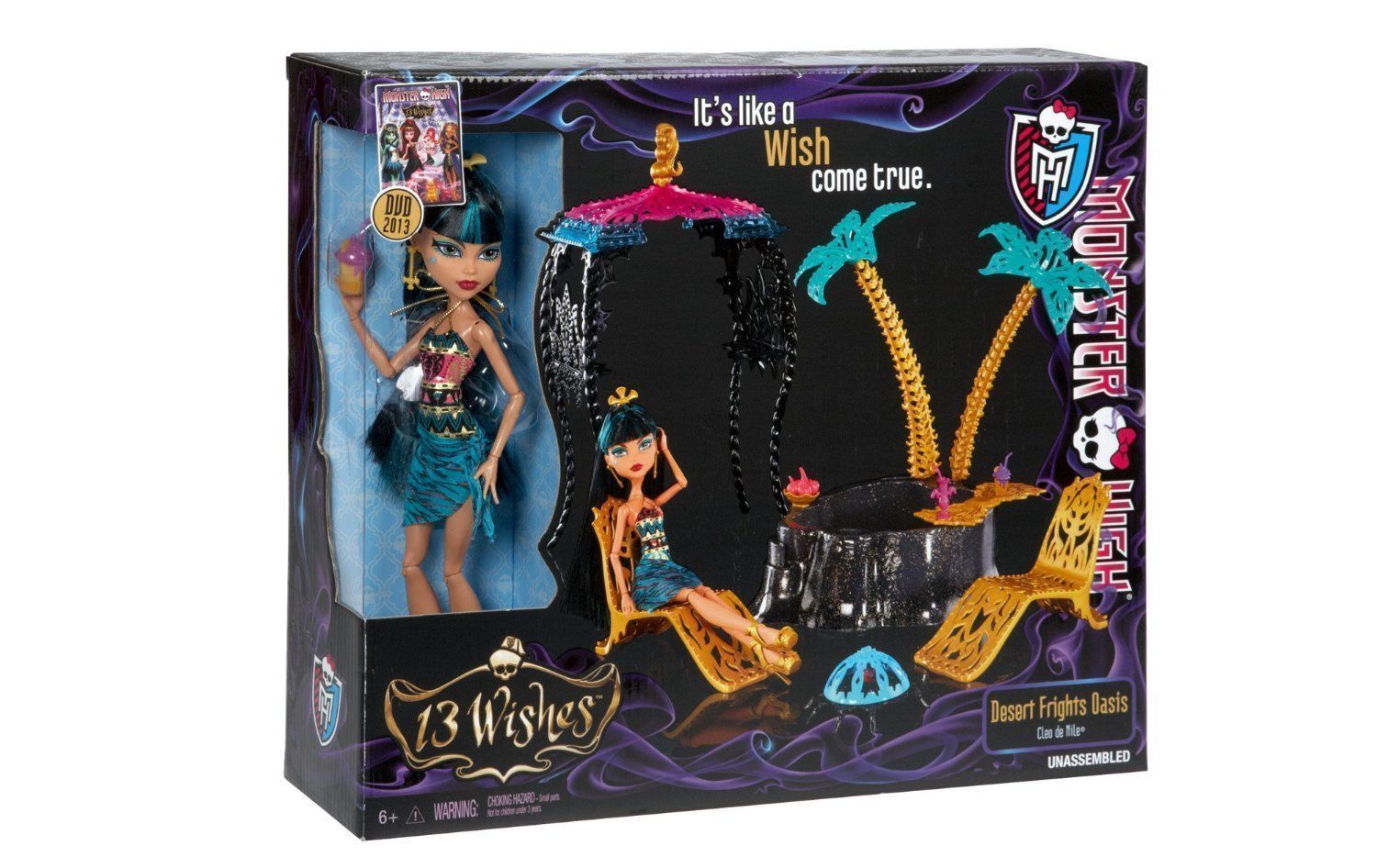 Купить игровой набор с куклой Monster High Оазис с Клео де Нил - 13 желаний  Y7716, цены на Мегамаркет