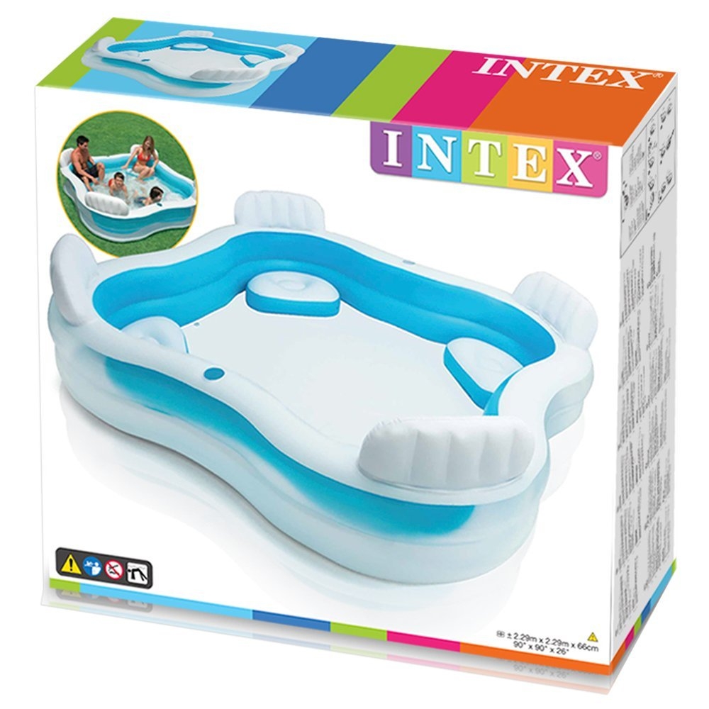 Бассейн надувной INTEX Swim Center Family Lounge Pool Blue Water 56475