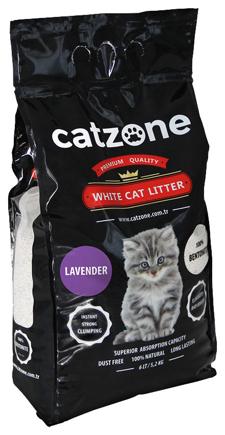 Впитывающий наполнитель для кошек Catzone Lavender бентонитовый, лаванда, 5.2 кг, 6 л