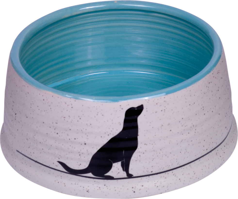 Миска для собак Nobby Luna, керамическая, голубая/белая, 15,5х6,5 см