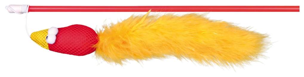 Дразнилка для кошек TRIXIE Playing Rod with Bird пластик, перья, разноцветный, 50 см