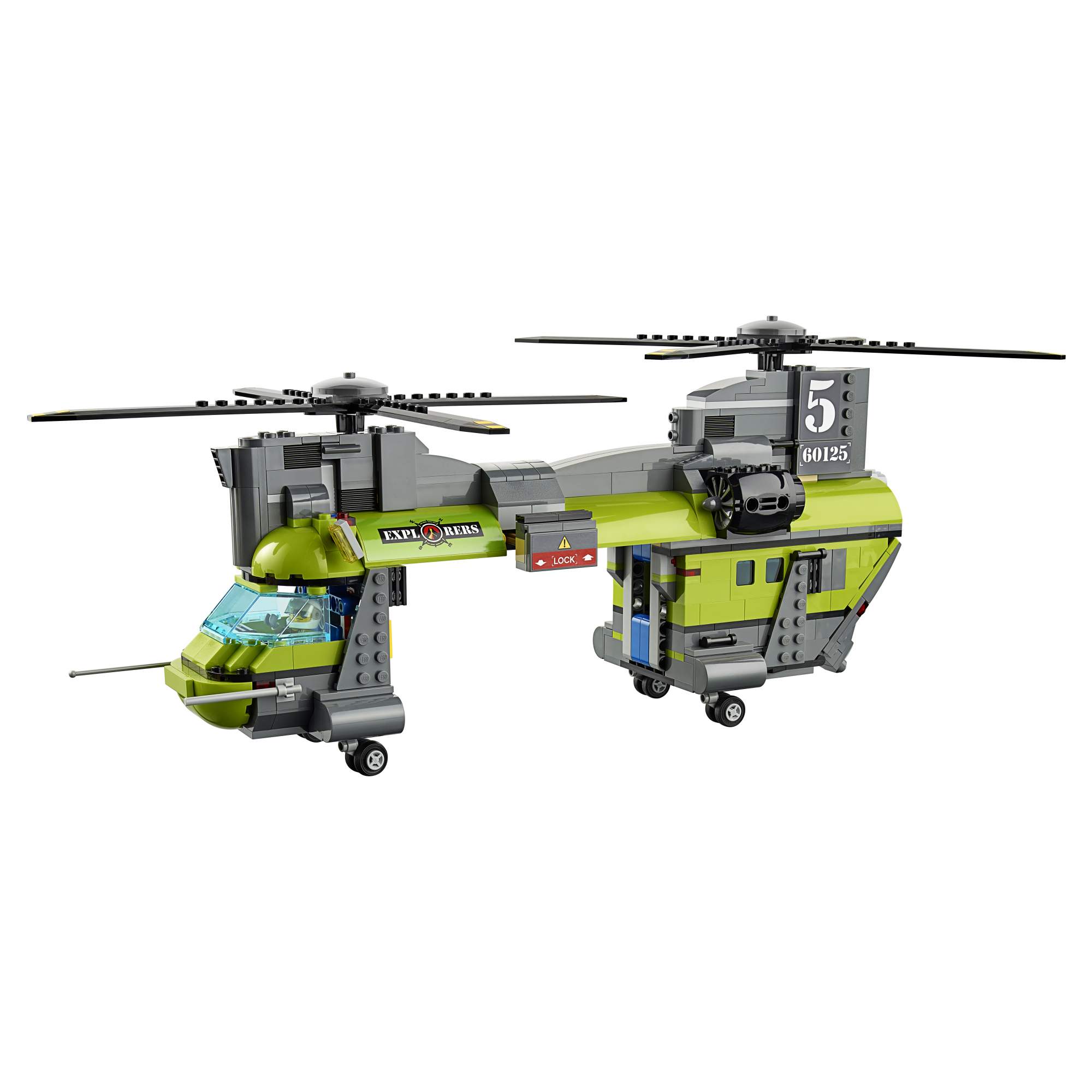 Конструктор LEGO City Volcano Explorers Тяжёлый транспортный вертолёт Вулкан (60125)