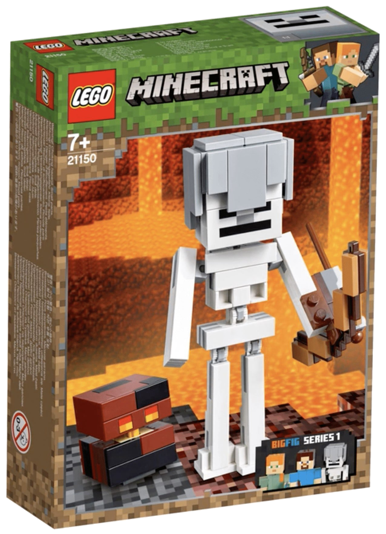 Купить конструктор LEGO Minecraft 21150 Большие фигурки скелет с кубом  магмы, цены на Мегамаркет | Артикул: 100024215847