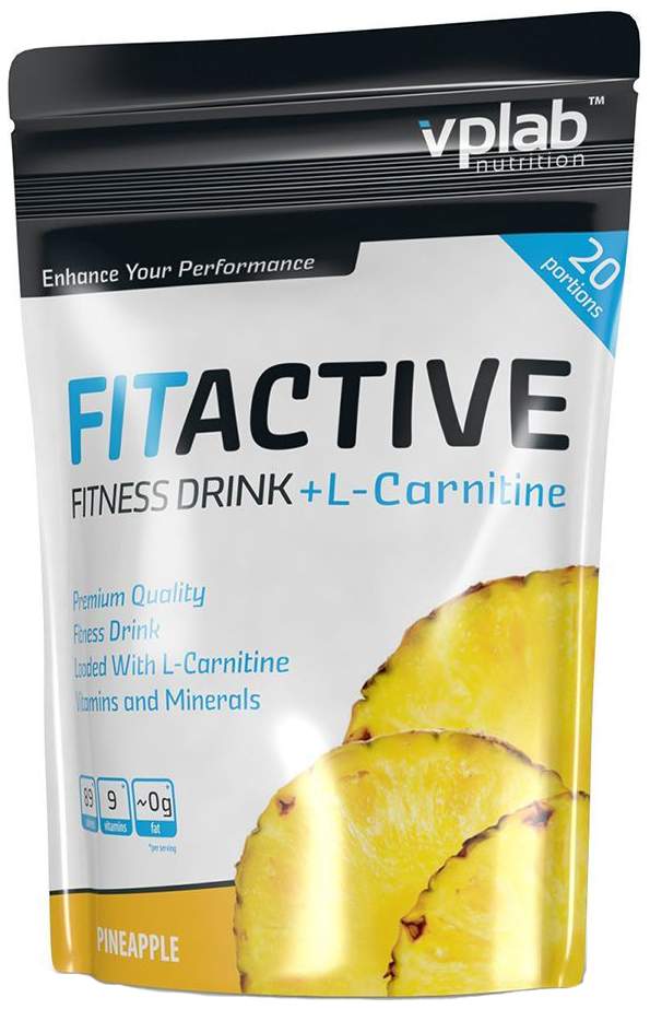 Напиток с l-карнитином VPLab FitActive Fitness Drink + L-Carnitine, 500 г, pineapple - купить на Мегамаркет по выгодной цене