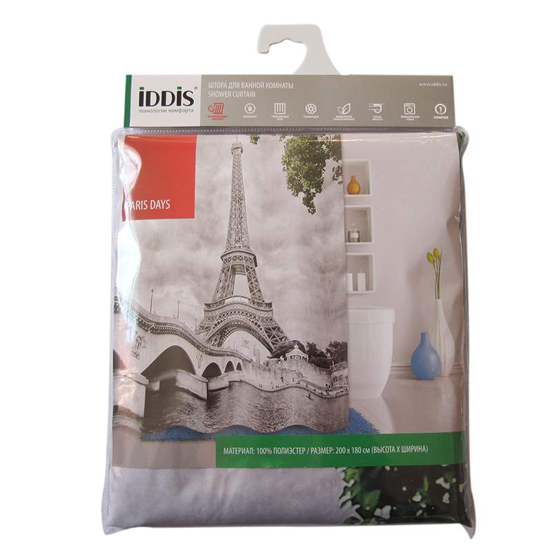 Штора для ванной IDDIS Paris Days 541P18Ri11