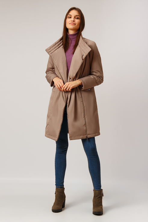 Пальто женское Finn Flare B19-11020 коричневое M