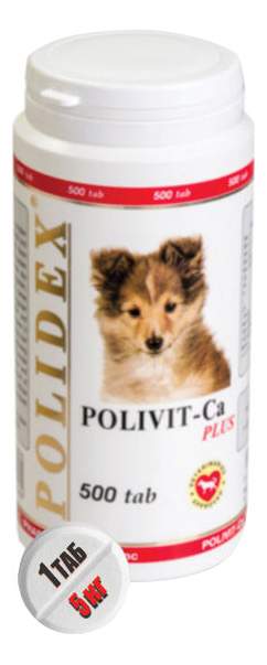 Витаминный комплекс для собак Polidex Polivit-Ca Plus, 500 таб