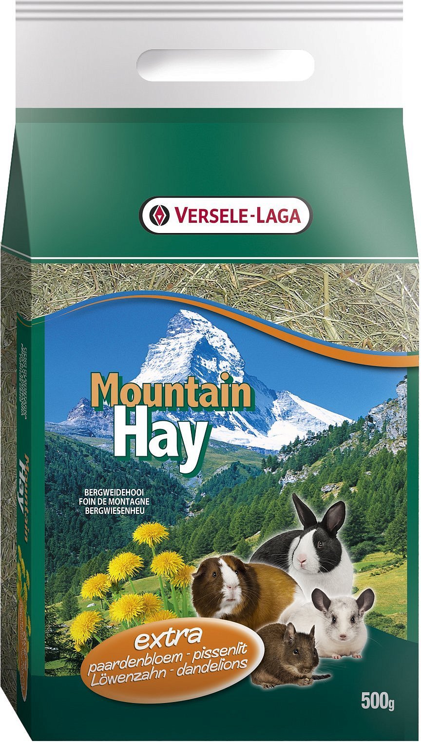 Сено для грызунов Versele-Laga Mountain Hay Dandelion с одуванчиком, 500 г  – купить в Москве, цены в интернет-магазинах на Мегамаркет