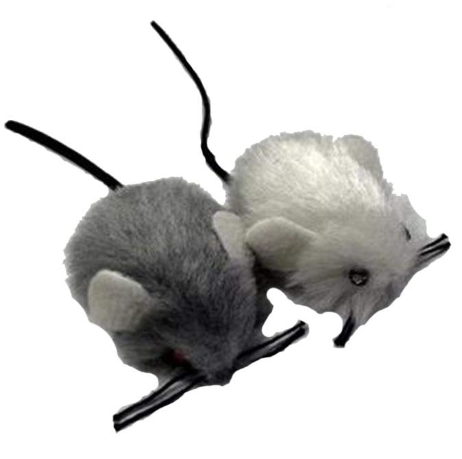 Ммягкая игрушка для кошек Зооник Мышь меховая, в ассортименте, 4.5 см, 10 шт