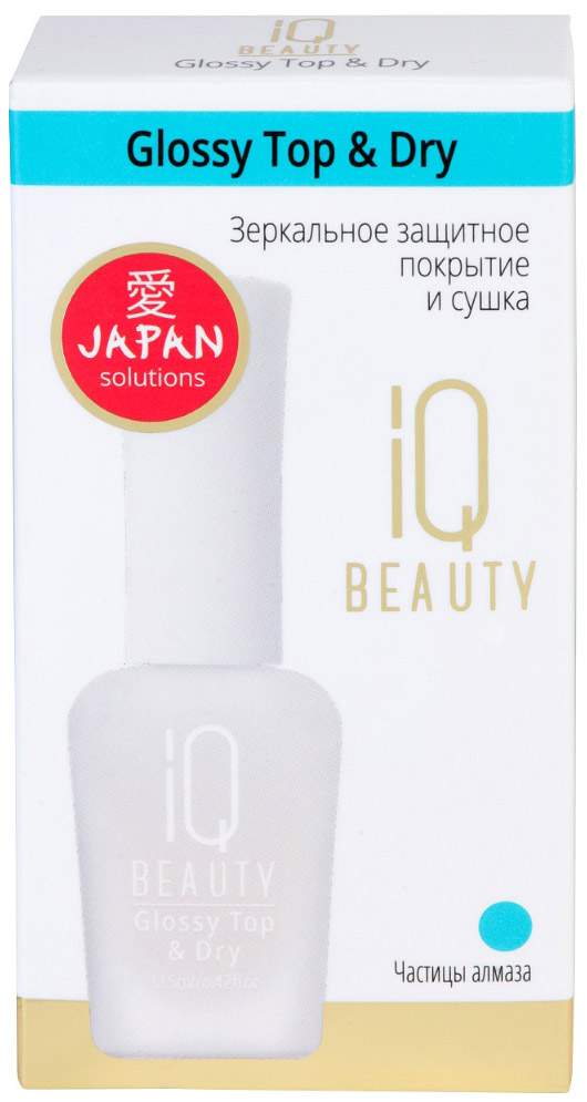 Закрепитель лака для ногтей IQ Beauty Glossy Top & Dry 12,5 мл Защитное покрытие и сушка
