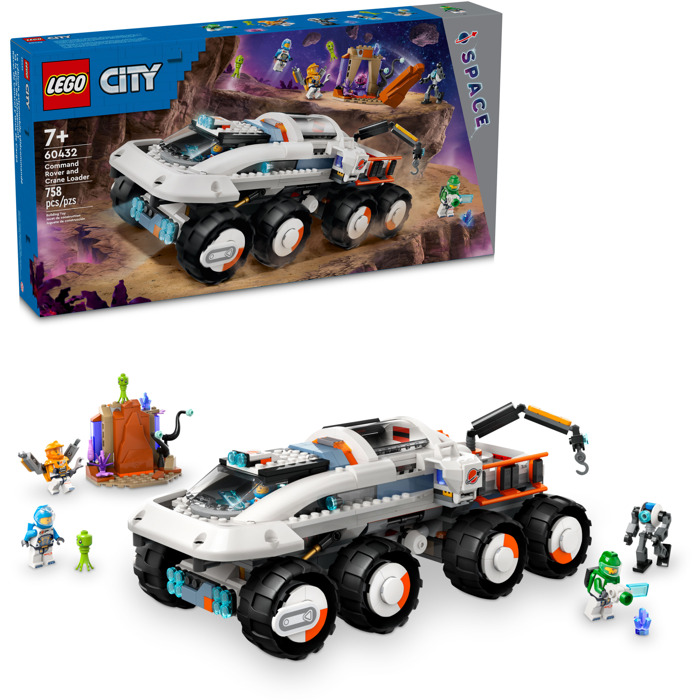 Купить конструктор LEGO CITY 60432 Командный вездеход и кран-погрузчик 758 дет., цены на конструкторы в интернет-магазинах на Мегамаркет