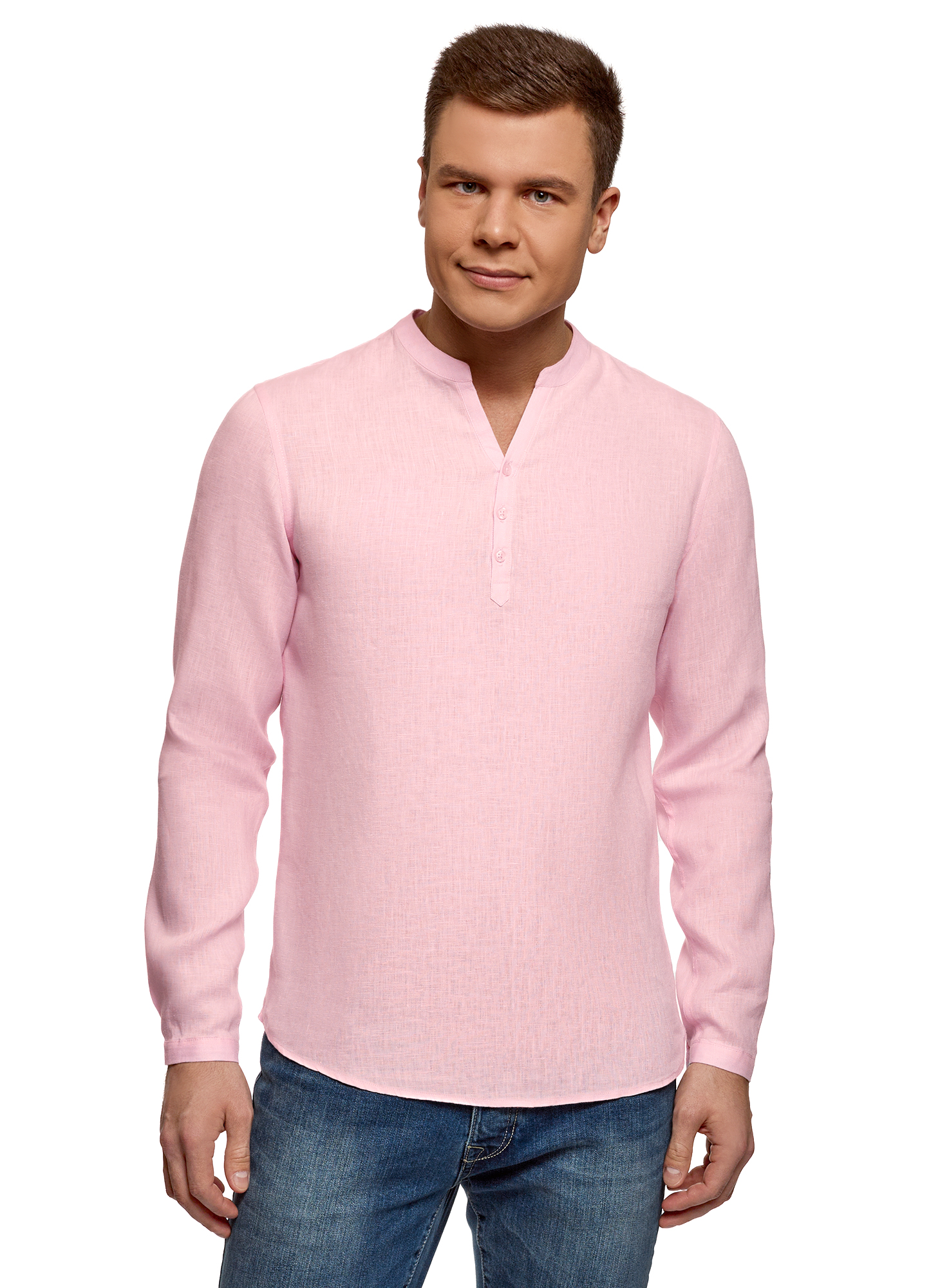 Рубашка мужская oodji 3B320002M розовая L