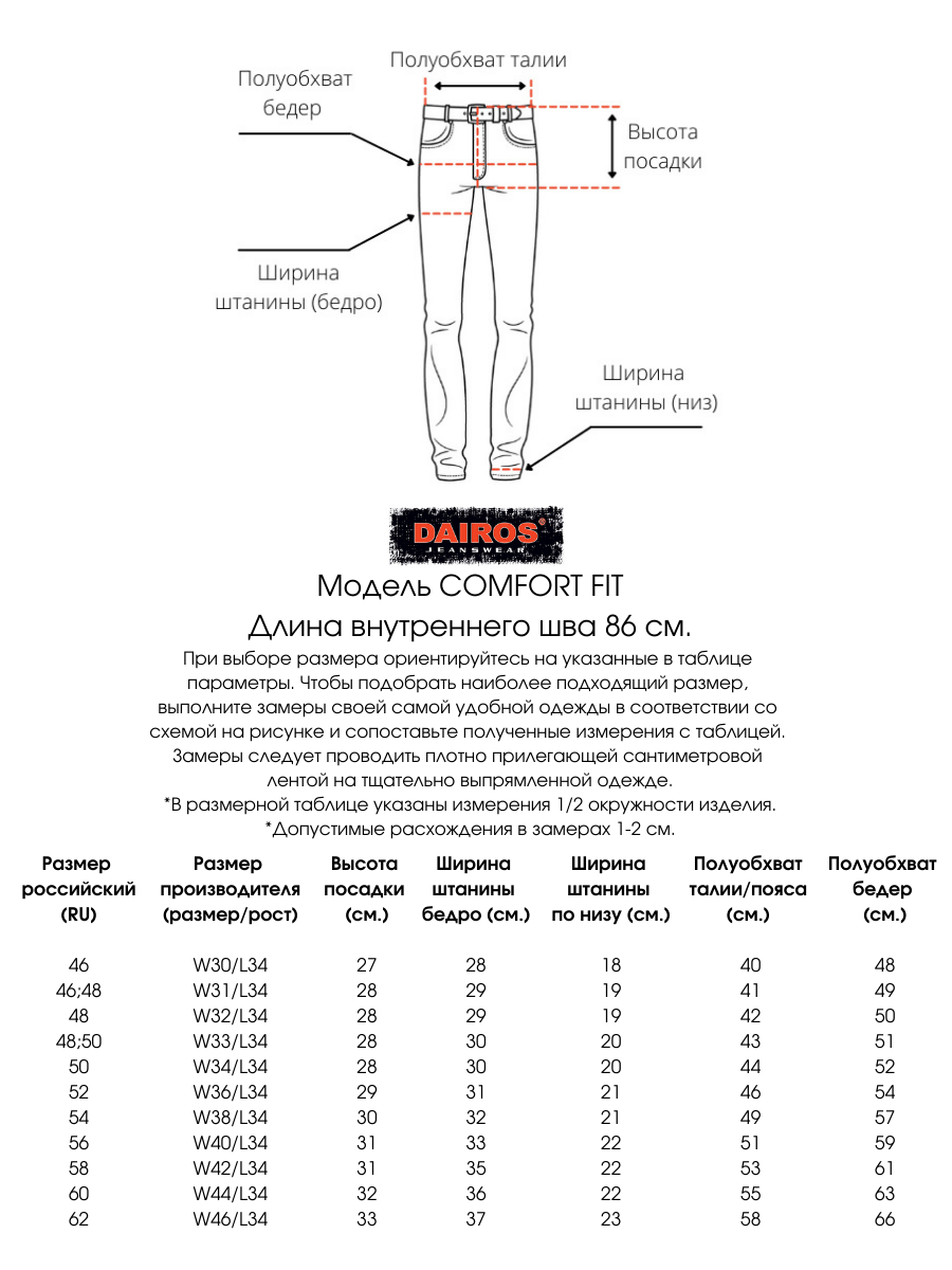 Джинсы мужские DAIROS GD50100613 синие 30/34