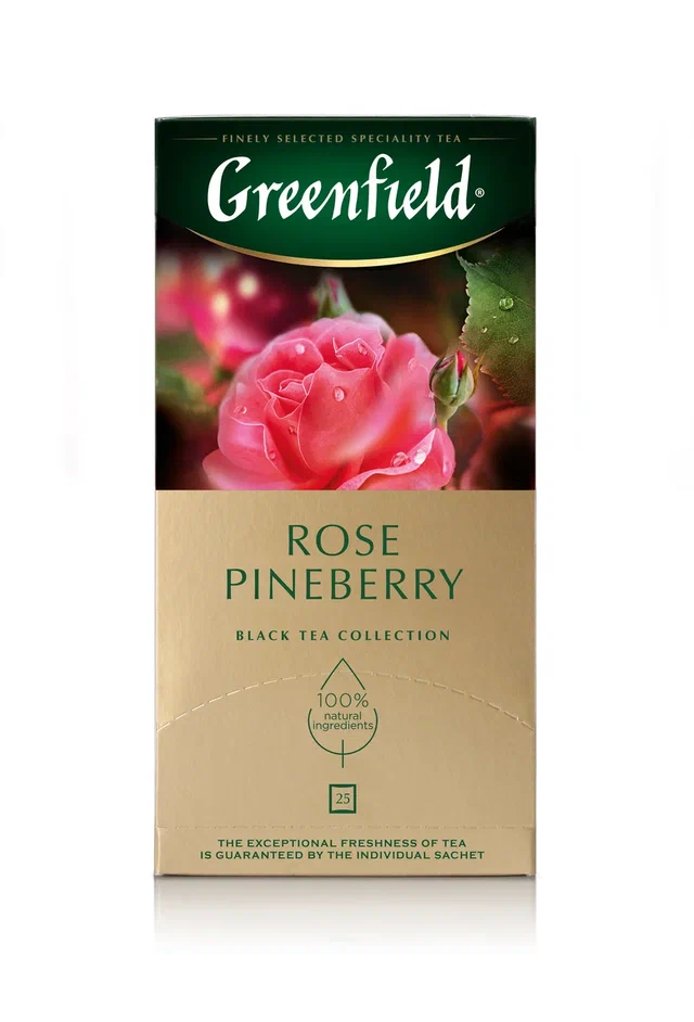 Чай чёрный Greenfield Rose Peniberry, 25 пакетиков - купить в Мегамаркет Владивосток, цена на Мегамаркет