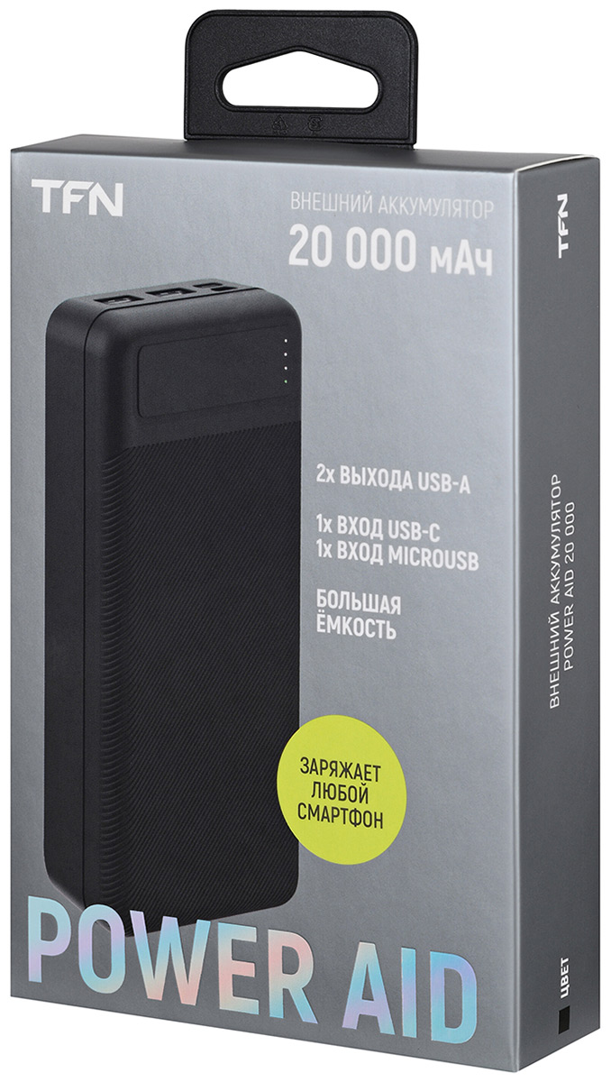 Внешний аккумулятор TFN 20000 mAh PowerAid black -   .